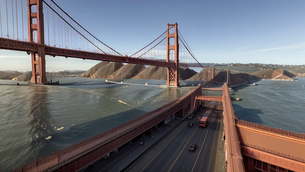 Close-up detail of the International Orange paint and rivets on the Golden Gate Bridge.