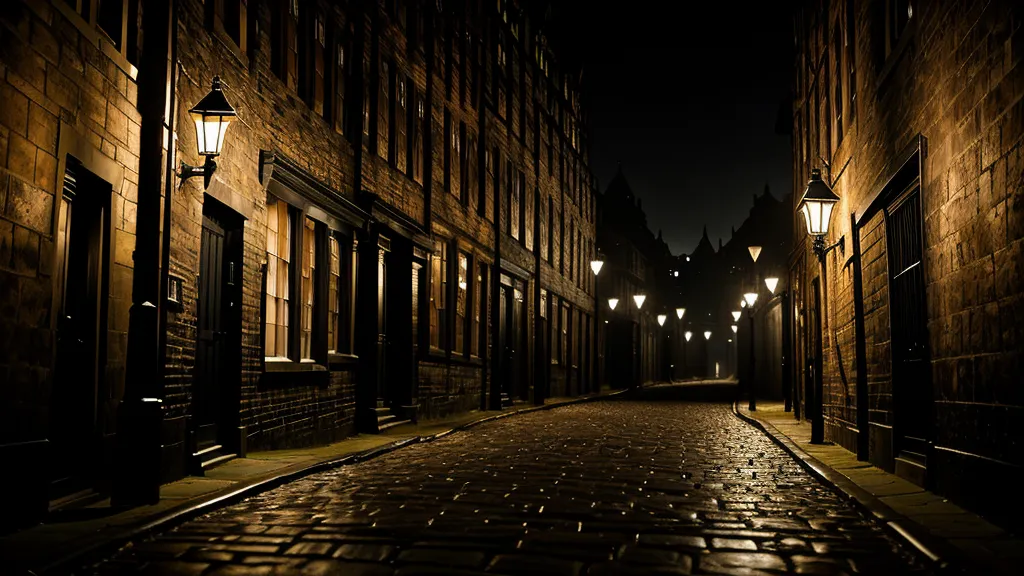Photographer's tripod set up in a dark, misty close off the Royal Mile during an Edinburgh ghost tour, framing a night photography shot of the Old Town