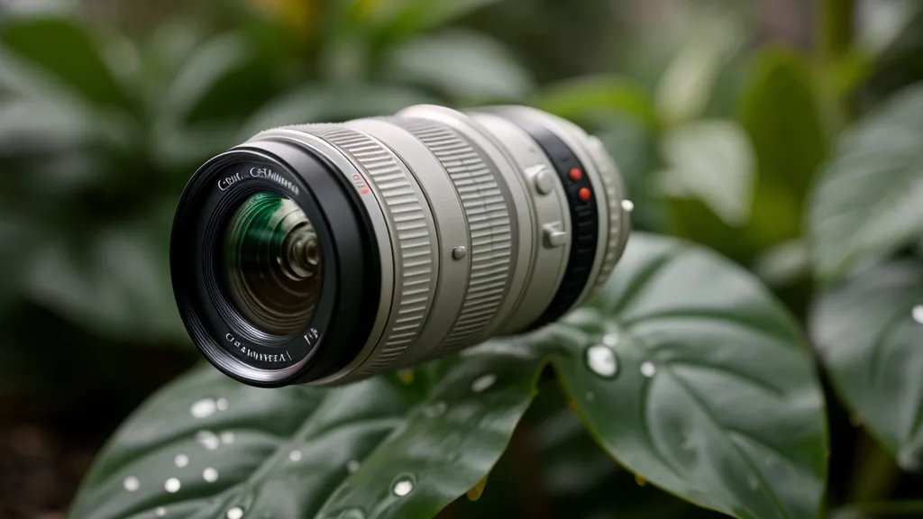 Camera lens fogged with condensation in the humid Singapore night
