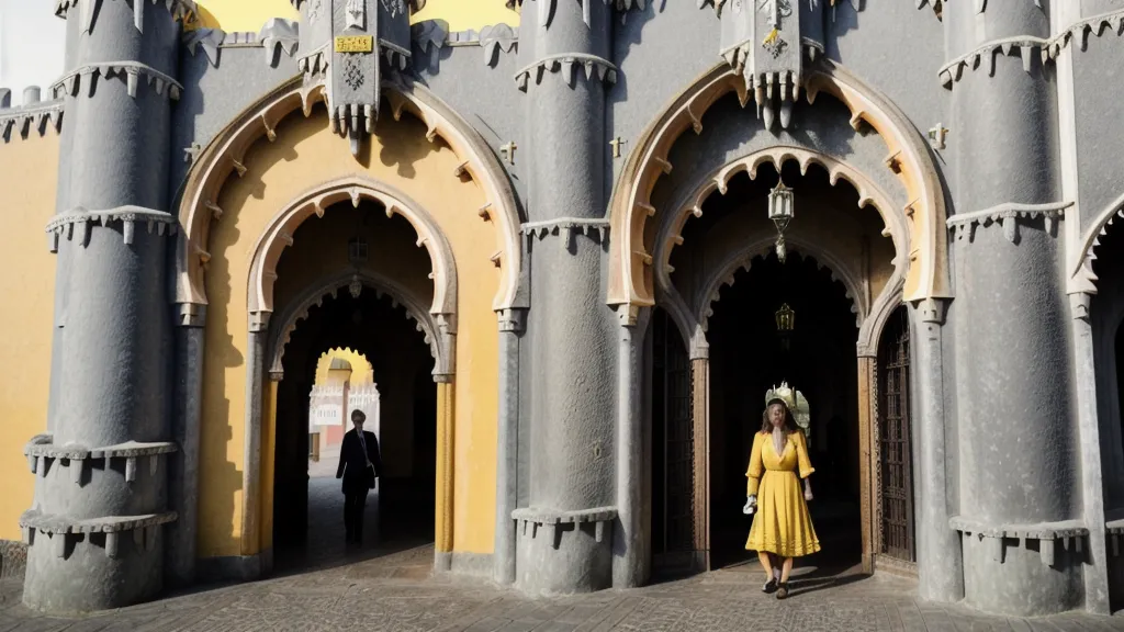 Digital timed-entry ticket for Pena Palace held up at the gate on a Sintra photography day trip