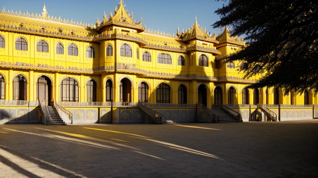 View of the yellow Schönbrunn Palace facade from the upper deck of a tour bus.