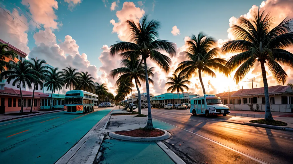Photographer holding a camera on the top deck of a Miami tour bus
