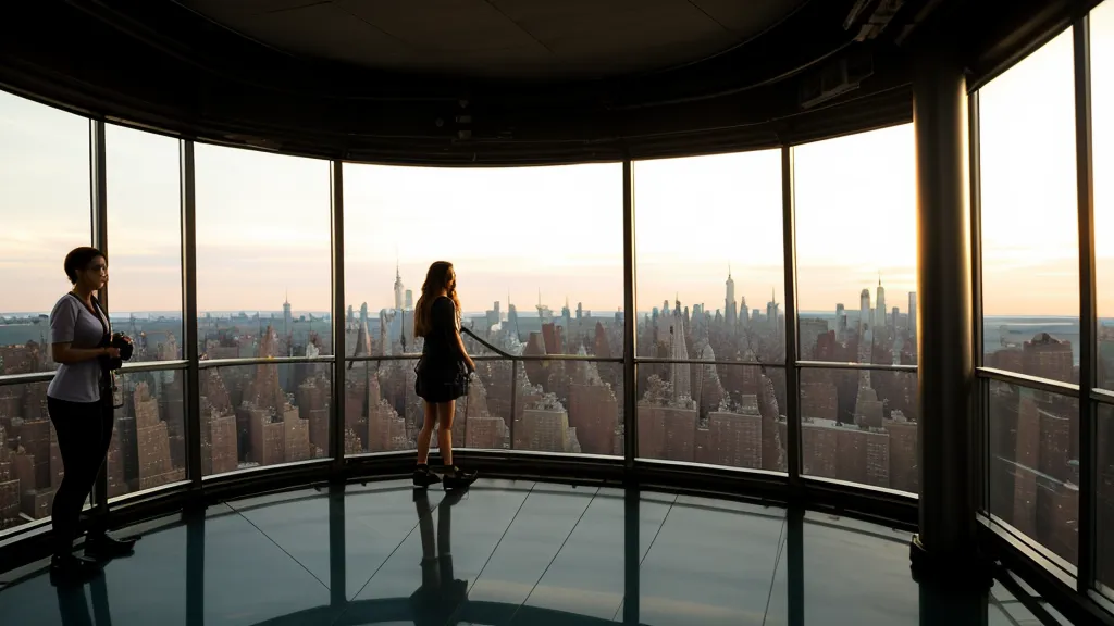 The interior of the high-speed elevator at the Empire State Building.