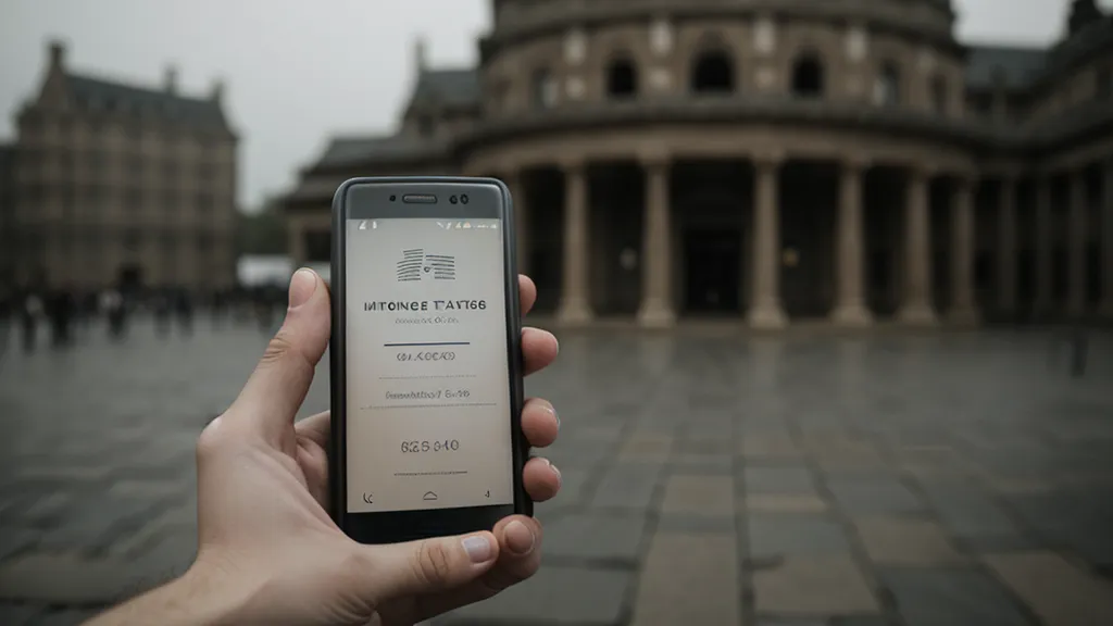A mobile ticket voucher for the Prado Museum held outside the entrance.